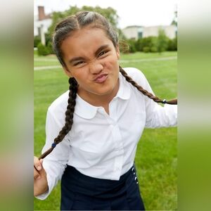 French Toast Girls' Long Sleeve Woven Shirt with Peter Pan Collar Size 20 New